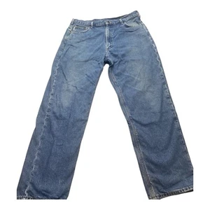 Men’s Carhartt Flannel Lined Straight Leg Relaxed Fit Jeans Size 40x32 100115 - Picture 1 of 9