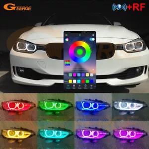 For BMW F30 F31 F34 F35 Multi Color DTM Style RGB Led Angel Eyes Kit Halo Rings - Foto 1 di 14