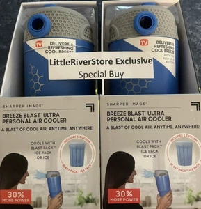 2 x BREEZE BLAST Sharper Image Personal AIR Cooler BLUE Battery / USB NEW - Picture 1 of 10