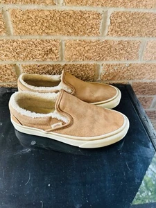 Vans Slip On Womens Shoes 5.5 Scotchgard Lined Warm Classic Low Top Beige Skate - Picture 1 of 5
