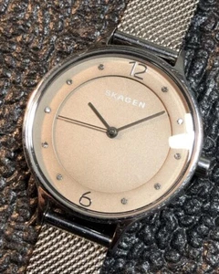 SKAGEN Anita Women Watch Silver Tone Stainless SKW2649 Beige Gemmed Dial - Picture 1 of 22