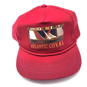 Atlantic City Nueva Jersey Playa Vacaciones Juego Gorra Gorra Roja Snapback De Colección B306D - Imagen 1 de 5