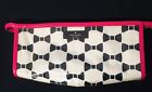Kate Spade Pink Black and white adorable Cosmetics makeup case Clear coated