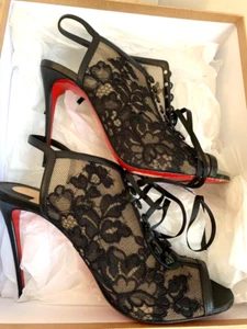 Christian Louboutin Sandalen Pumps Schnürer schwarz Gr. 40 US 10 mit Karton Italy - Bild 1 von 6