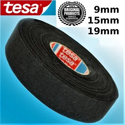 Tesa Tape Rolls Adhesive Cloth Fabric Wiring Harness 9mm 15mm 19mm 25 & 15meters • 4.79£