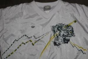 VINTAGE 80s ADIDAS TREFOIL STEFAN EDBERG MENS TENNIS JACKET SATIN PULLOVER L NEW - Picture 1 of 19