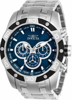 Invicta Men's Chronograph Watch - Speedway Blue Dial Steel Bracelet | 25839