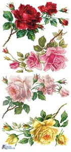 VIOLETTE STICKER - ROSE CORNER - 8" x 3 3/4" (20cm x 9cm) - Picture 1 of 1