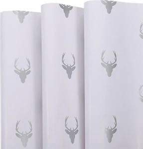 MECCANIXITY Birthday Wrapping Paper Sheet, 1 Count (Pack of 1), White,Silver - Picture 1 of 7