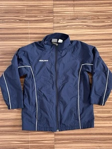 Youth Bauer Team Jacket Black Mesh Lined Warm-Up Full Zip sz Youth Medium - Picture 1 of 6