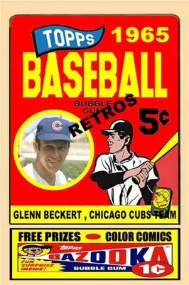 GLENN BECKERT ANÚNCIOS ESTILO VINTAGE 1965 CARTÃO DE ARTE EMBRULHO TOPPS (LEIA) - Imagem 1 de 2
