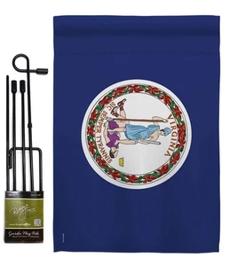 Virginia Garden Flag Set with Stand Regional States American Territories Repu... - Picture 1 of 11