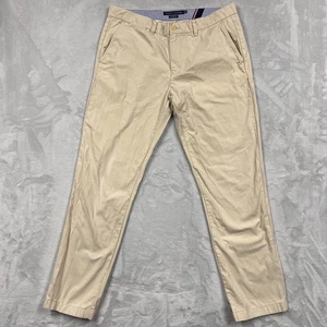 Tommy Hilfiger Custom Fit Khaki Flat Front Straight Leg Pants Size 34 x 32 - Picture 1 of 5