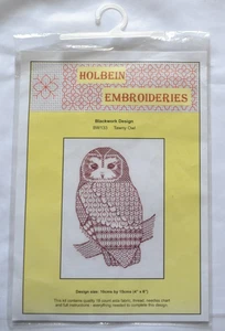 Vintage Holbein Embroideries Blackwork Specialists Cross Stitch Kit Tawny Owl - Picture 1 of 6