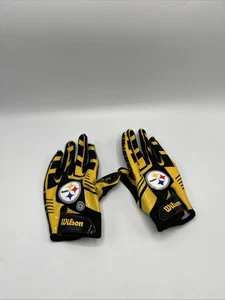 Guantes de fútbol americano receptor ajuste elástico Pittsburgh Steelers NFL Wilson - Imagen 1 de 7
