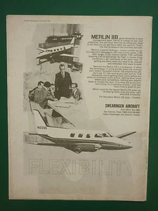 12/1969 PUB SWEARINGEN AIRCRAFT SAN ANTONIO TEXAS AVION MERLIN IIB ORIGINAL AD - Picture 1 of 1