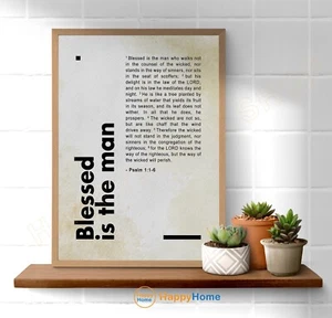 Psalm 1 ESV Blessed is the Man Bible Verse Wall Art Scripture Sign Prints -PB95 - Picture 1 of 17