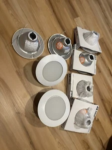 Lot of 9 Halo 170PS 6 in. White Recessed Trim Lensed Shower light Reflector - Picture 1 of 3