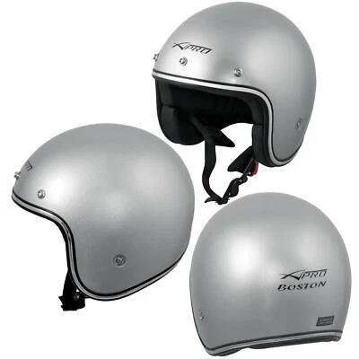 Motorradhelm Jet Helmet Homologated ECE 22-06 Silber custom scooter - Bild 1 von 4