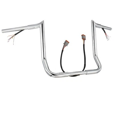 Предварительно проводной руль 14 дюймов Meathook для 96–06 Electra Glide ультраклассический хромированный - Изображение 1 из 4