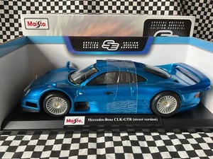 Mercedes-Benz CLK-GTR (street version) BLUE MAISTO 1:18 Scale Die-Cast Model Car - Picture 1 of 2