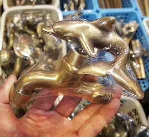 Rubinetto lavabo ottone DOLPHIN rubinetto rubinetto lavabo acqua vintage arredo casa - Foto 1 di 11