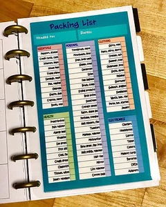 Lista de Embalaje Inserto de tablero de dos lados para usar con MINI Happy Planner~ - Imagen 1 de 2