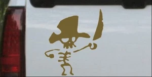 Calcomanía pegatina con ventana para automóvil o camión esqueleto pirata dorada 6X6,8 - Imagen 1 de 1