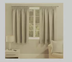 Room Darkening Curtain Pair - Fit 120-180cm wide x 120cm drop - Track or rod fit - Picture 1 of 6