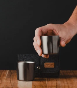 New High Camp Torch Shot Glass 88ml 2 Pack + Wool Case Stainless Steel BPA Free - Picture 1 of 17
