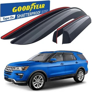 Sun Rain Visors Wind Rain Guards for 2011-2019 Ford Explorer SHATTERPROOF - Picture 1 of 8