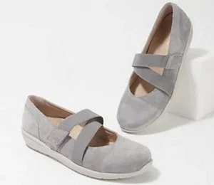 New Vionic Women Shelby Mary Jane Flats w/Concealed Orthotic Arch Supp Gray Sz 7 - Picture 1 of 9