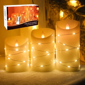 Candele LED Senza Fiamma Set Di 3, 10/12.7/15.2Cm Luci Di Candele, Batteria Pila - Foto 1 di 12