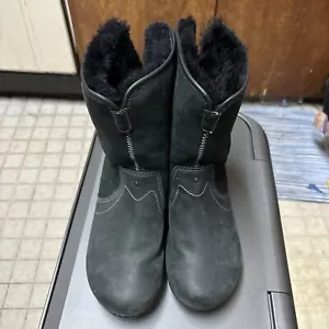 dansko women’s Harper oiled leather sheep skin lining roll down boots size 40 - Picture 1 of 16