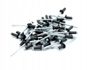 Blindnieten 4,8x12 Flachkopf Alu/Stahl Popnieten Schwarz RAL 9005 - Bild 1 von 1