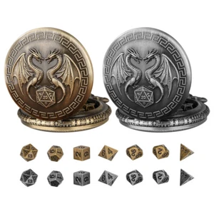Juego de 7 mini dados poliédricos dados DnD juego de rol dados con estuche de dragón - Imagen 1 de 15