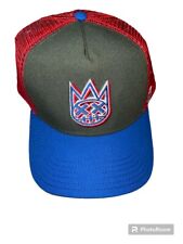 Cult Of Individuality Clean Logo Mesh Back Trucker Hat Curved Blue Visor