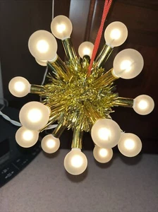 FROSTED WHITE 18 Bulb Light Ball ATOMIC Indoor Outdoor 16 Watts Hangs MCM Style - Picture 1 of 5