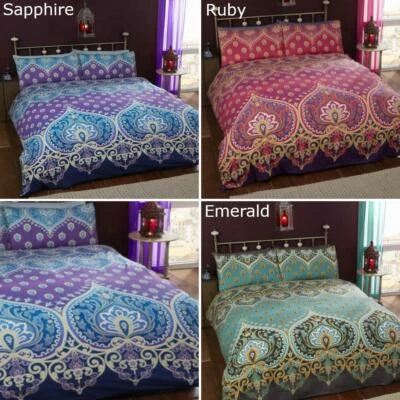 HOMESPACE DIRECT Asha Duvet Cover Set Bedding Bed Set Ethnic Tribal Multi Bed Quilt Linen Sets