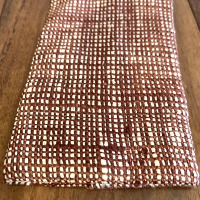 Corbata Gallo Corbata Ancho Extremo Cuadrado Rojo Cobre y Blanco Marshall Fields Seda 54" Foto 1 de 4