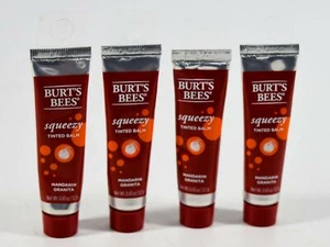 lot 4 Burts Bees SQUEEZY Tinted Lip Balm .43oz tubes MANDARIN GRANITA natural - Foto 1 di 3