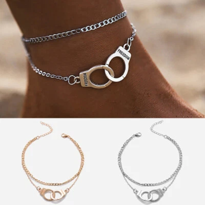 2X Boho Love Handschellen Handschellen Armband Mehrschicht Zu Fußschmuck Für / - Bild 1 von 4
