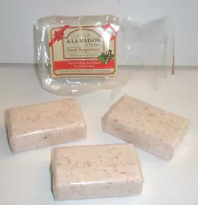 3 A La Maison Bar Soap Fresh Peppermint Shea Butter & Argon Oil Imported France - Picture 1 of 3