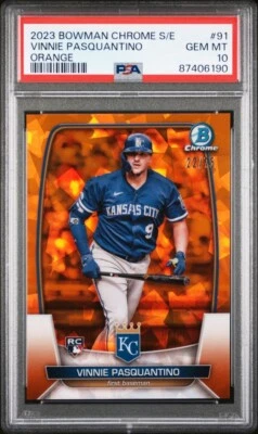 2023 Bowman Chrome Sapphire Vinnie Pasquantino Orange Refractor (RC) PSA 10 Gem - Image 1 of 2