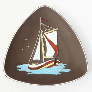 Ablageschale Oder Dekoration Wand Segelboot Kermos France Vintage 1960 60S 1960S - Bild 1 von 4
