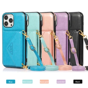 Crossbody Wallet Leather Phone Case For iPhone 16 15 14 13 12 11 Pro Max XR XS - Picture 1 of 61