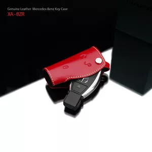 GARIZ Leather Key Pouch for Mercede Benz Holder XA-BZR Red - Picture 1 of 7