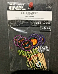 Halloween Treat Cupcake Toppers 12pc Celebrate It New - Picture 1 of 2