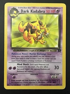 MP Dark Kadabra 39/82 Non comune - Razzo squadra illimitato - Vintage - Carta Pokemon - Foto 1 di 10
