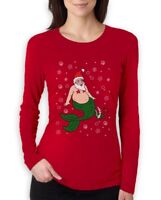 Santa Mermaid Neptune Aqua Ugly Christmas Holiday Sweater Women Sweatshirt 